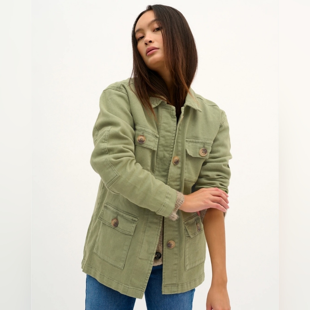 2/40$ Twik Olive Green Jacket with Button Accents